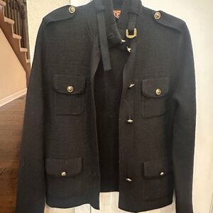 Tory Burch cardigan with brass detail, size M